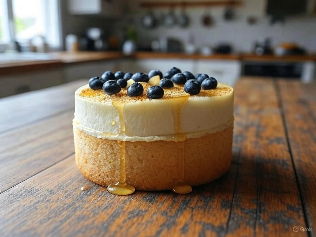 simpele glutenvrije taart maken met honing en blauwe bessen
